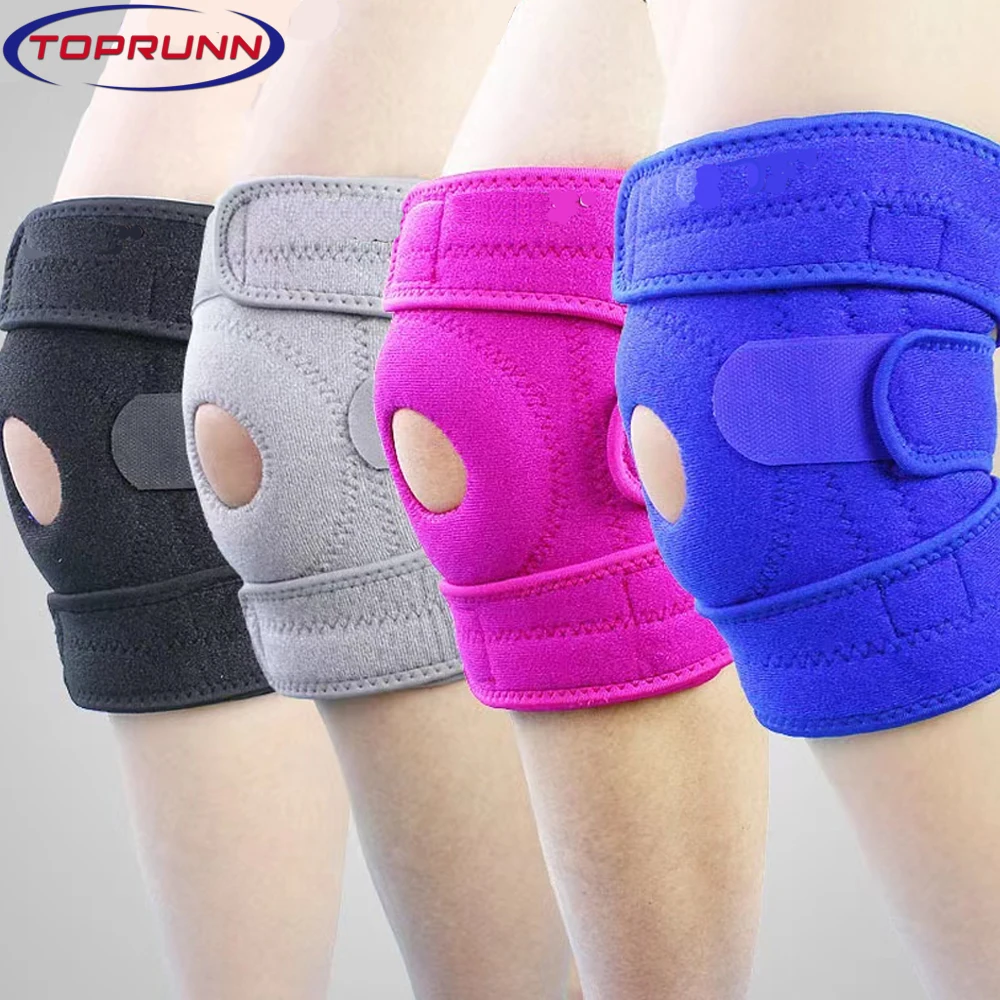 

TopRunn 1Pc Knee Brace Open Patella Support Stabilizer Sleeve for Arthritis,ACL,Running,Athletic,Relieves Pain,One Size Fits All