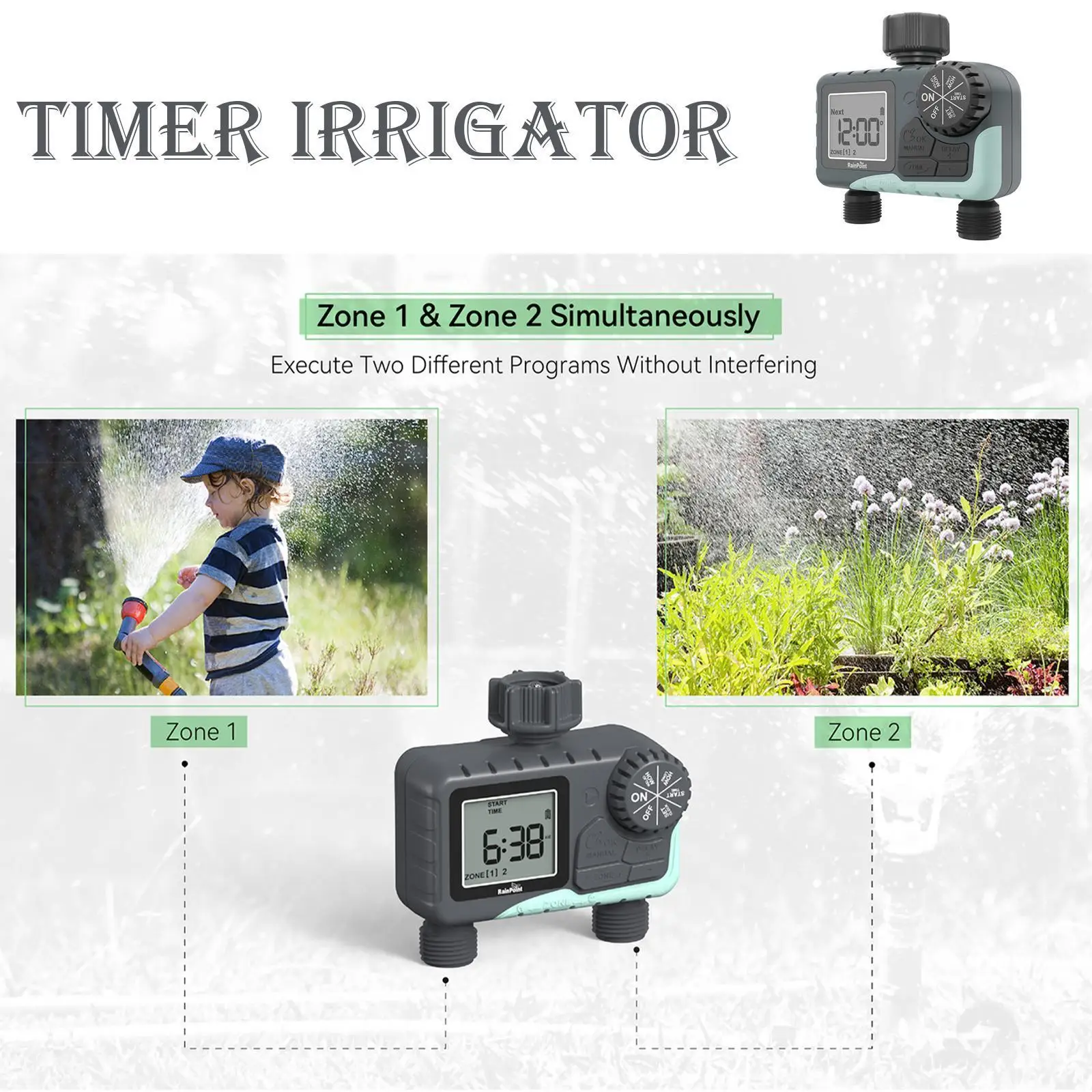 

Digital Sprinkler Timer Garden IP54 Hose Faucet Water System Rain Delay Irrigation Automatic Manual Tap Watering Timer Q1N6