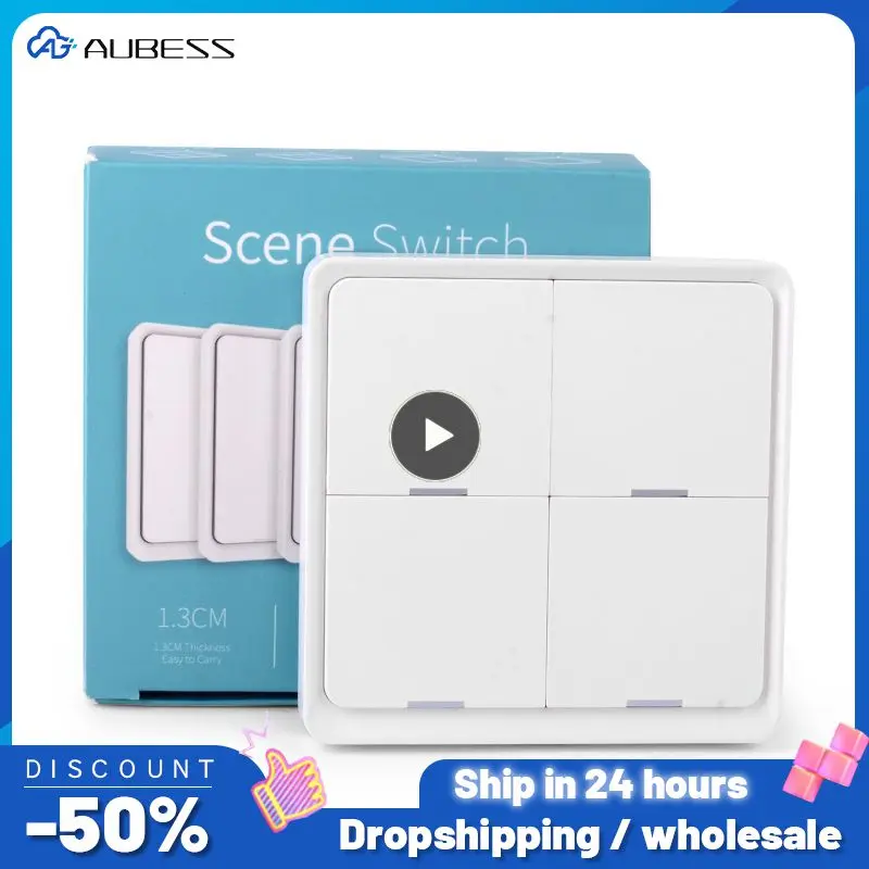 

1~5PCS Smart Scene Switch Zigbee One-key Linkage Wireless Scene Switch Wireless Panel Switch Smart Home Tuya Free Sticker