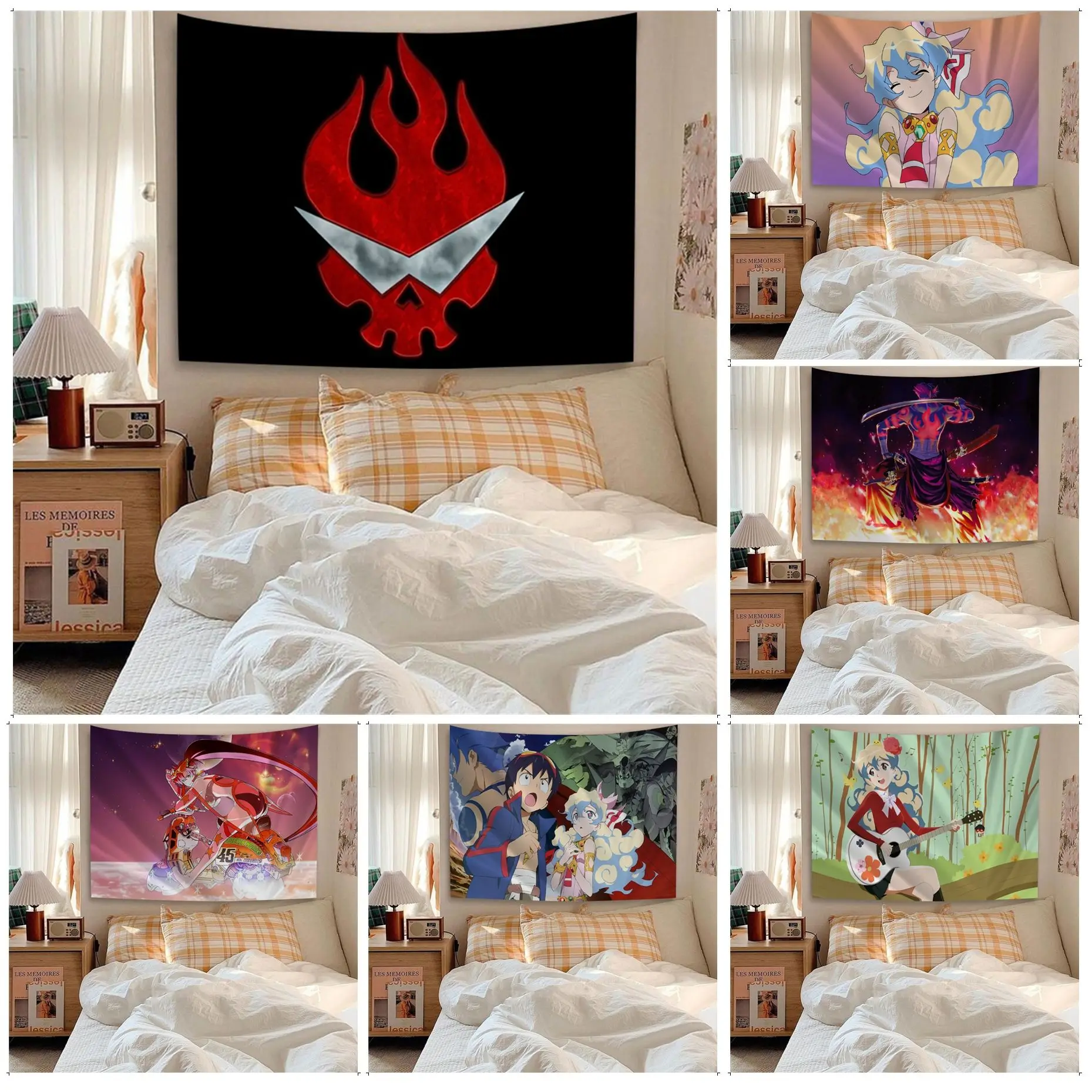 

Tengen Toppa Gurren Lagann Hanging Bohemian Tapestry Home Decoration Hippie Bohemian Decoration Divination Japanese Tapestry