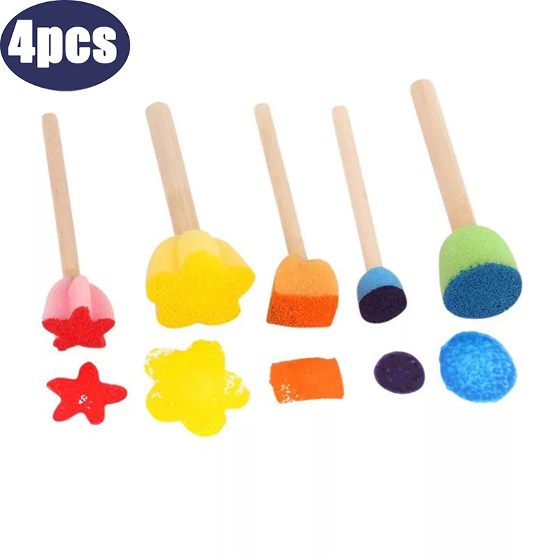

Kids Drawing Toys Kits DIY Sponge Painting Brush Sponge Stamp Stencil Seals Learning Educational Toys for Children Art and Craft