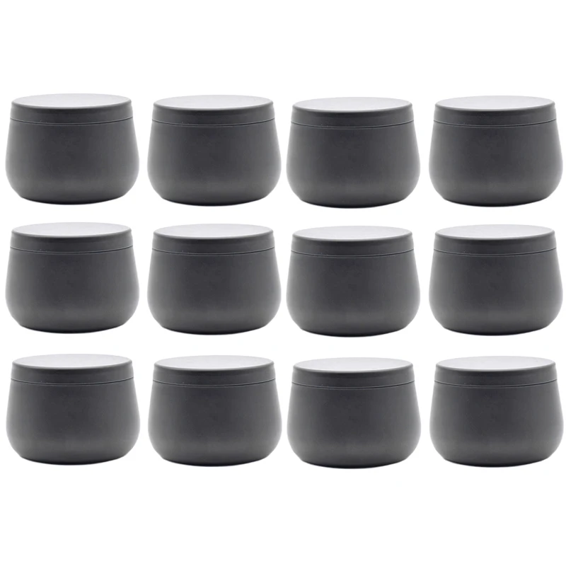 120ml Black Round Empty Candle Jars Travel Metal Tins Candle Storage Cream Cosmetic Container Beauty Organizer Tea Cans