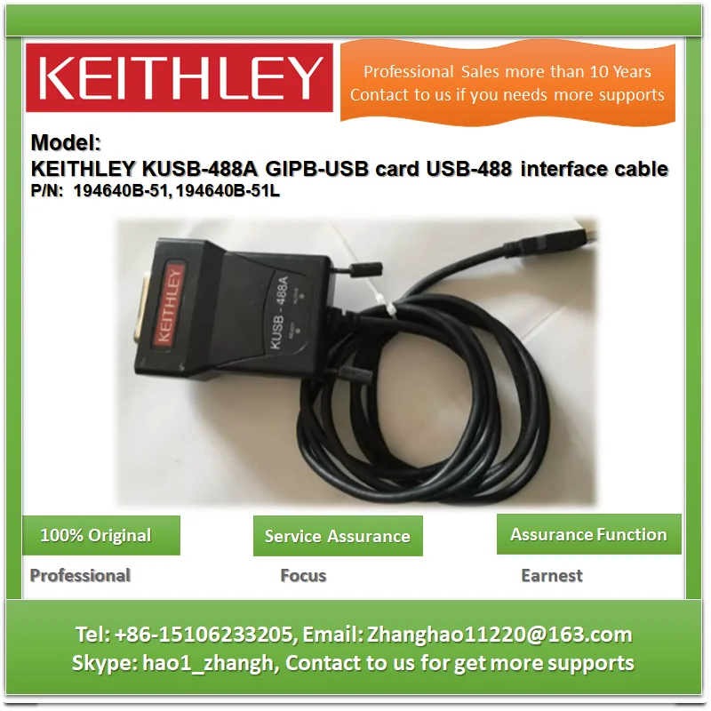 

KEITHLEY KUSB-488A GIPB-USB card USB-488 interface cable