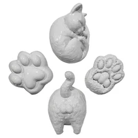 4 pcs animal drawer dresser knobs cute cats cabinet knobs resin closet handle pulls furniture knobswhite