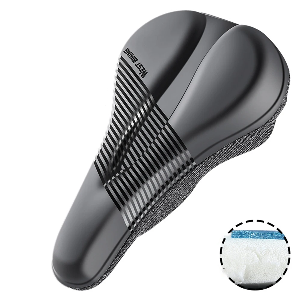 

Bike 3D Gel Saddle Seat Cover Bicycle Silicone Soft Comfort Pad Cushion Padded 3D Thick Breathable Mesh High-end Comfortable