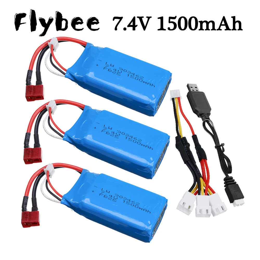 Литий-Полимерный Аккумулятор 7 4 в 1500 мА/ч + зарядное устройство USB для Wltoys 144001 124018