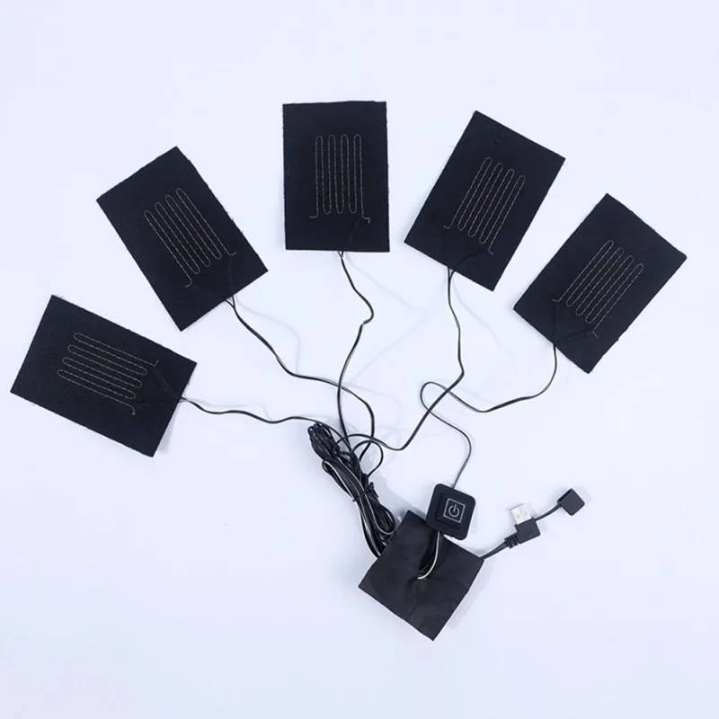 

45 ℃-65 ℃ одна для пяти нагревательных колодок, источник питания через Usb, нагревательная подушка для одежды, жилет, нагревательный блок, внеш...