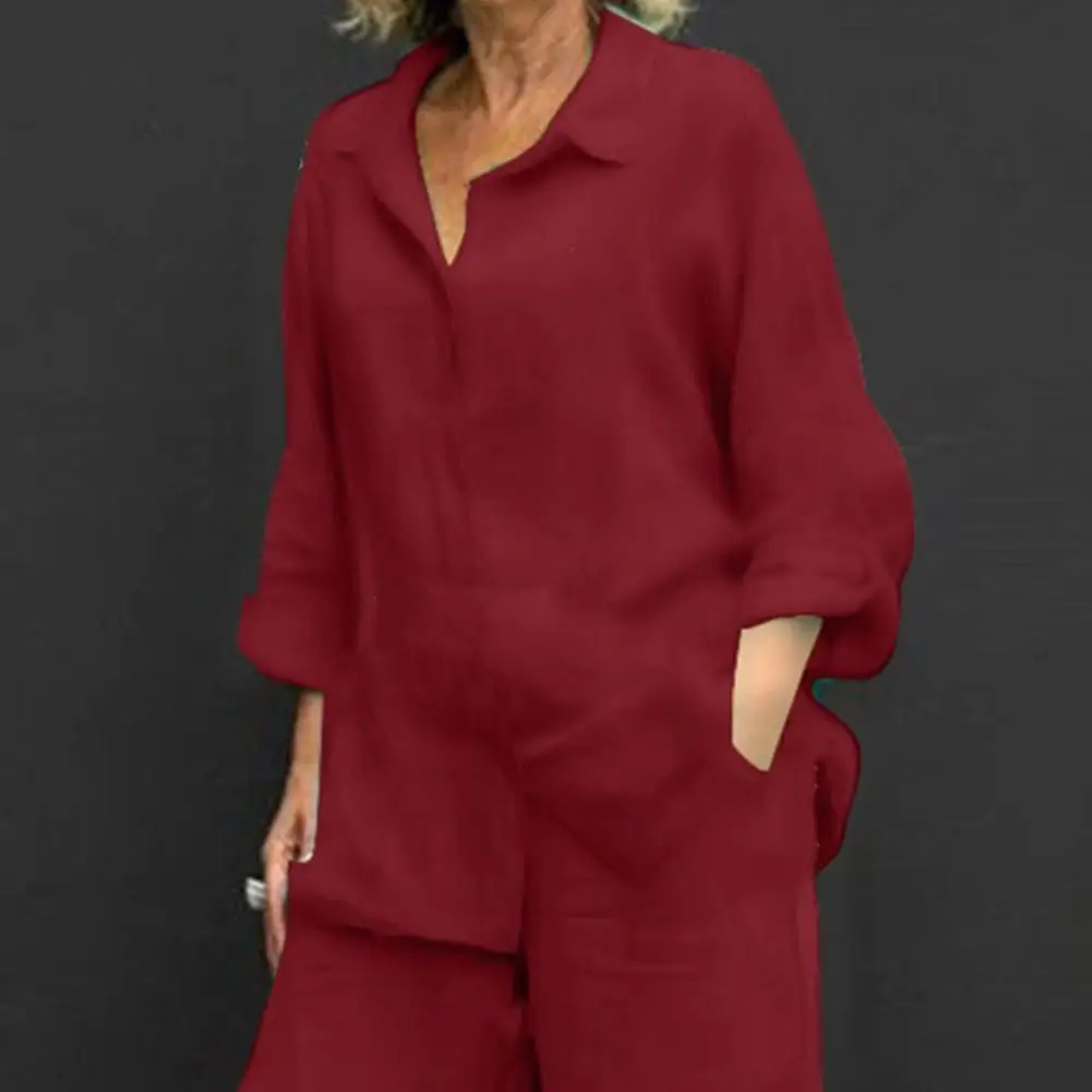 2 шт./компл. женский элегантный костюм из хлопка и льна дышащий повседневный с