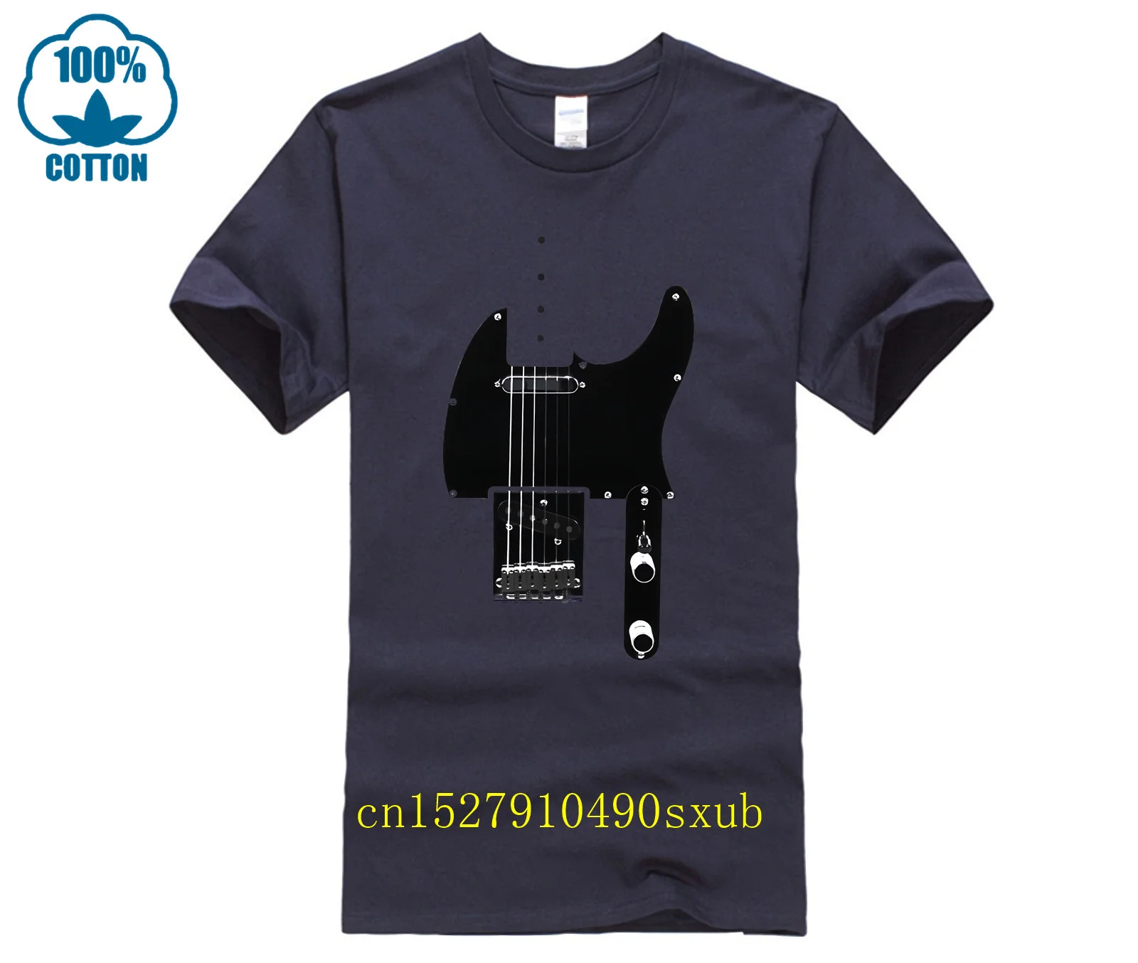 Фото Мужская футболка с мультяшным принтом Fun Telecaster Body, летняя модная уличная футболка с короткими рукавами №4