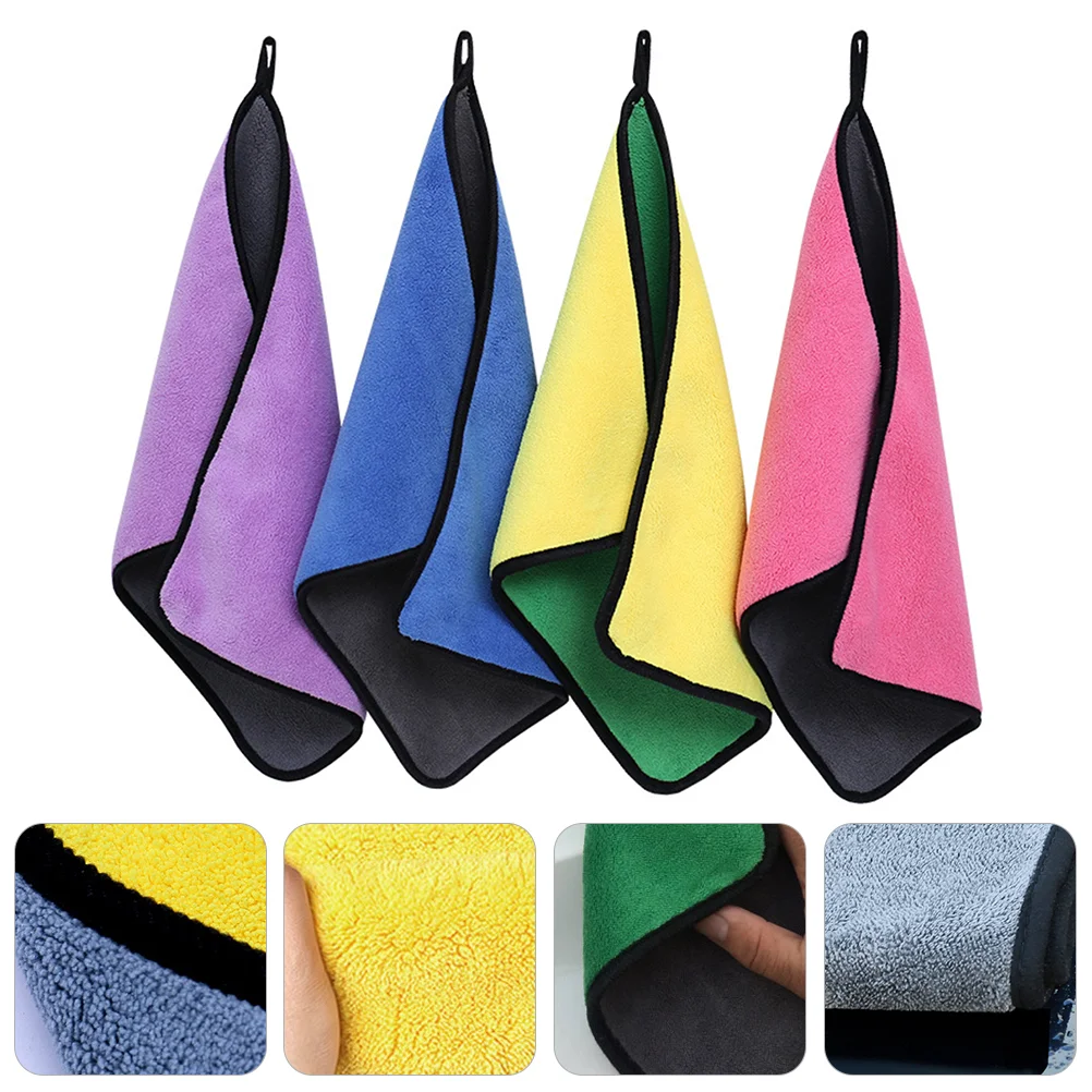 

4pcs Double-face Premium Practical Cleaning Cloths Cleaning Towels Wipe Cloths