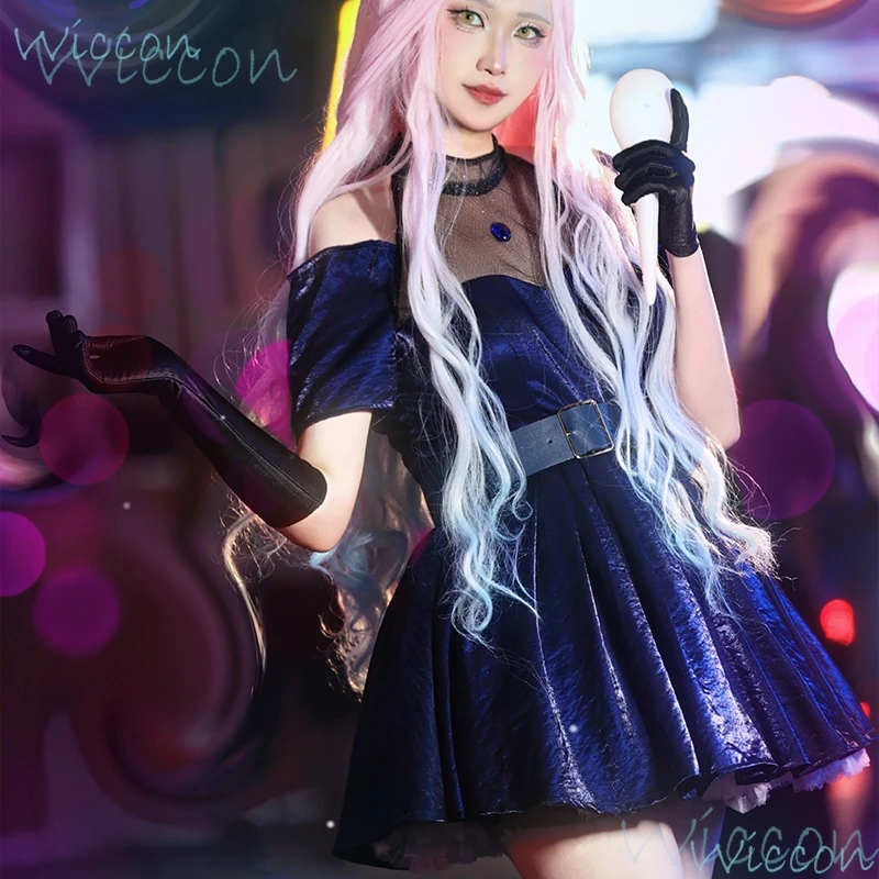 Аниме ALIEN STAGE Mizi Косплей Костюм IDOL Одежда для выступлений Хэллоуин Женское синее