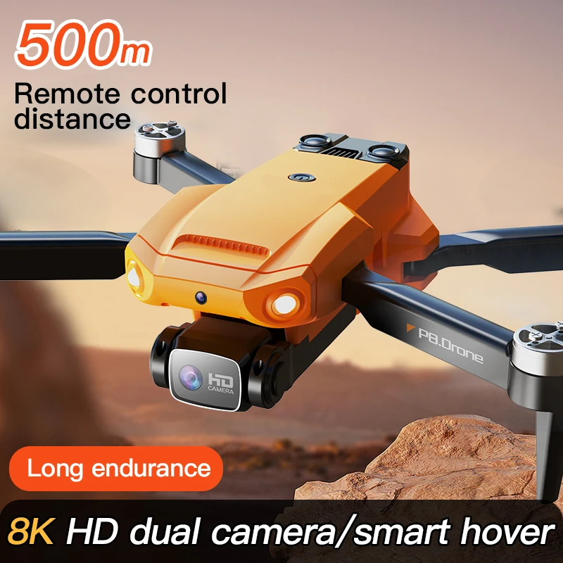

2023 New P8 Drone 8K with ESC HD Dual Camera 4K Wifi FPV 360 Full Obstacle Avoidance Optical Flow Hover Foldable Quadcopter Toys