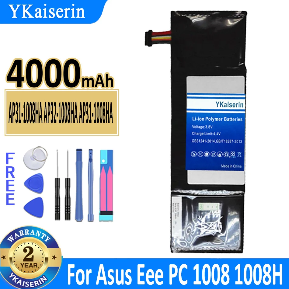 

YKaiserin 4000mAh Bateria 07G031001100 AP31-1008HA AP32-1008HA FOR ASUS EEE PC 1008 1008H 1008HA Battery