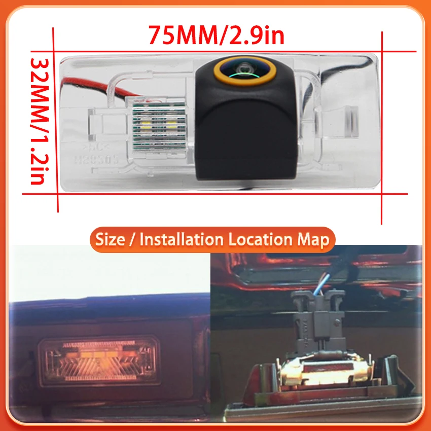Фото Для BMW Mini Cooper R50 R52 R53 R56 2001 ~ 2008 Автомобильная камера заднего вида с рыбьими глазами ночного видения Водонепроницаемая Высокое качество HD RCA №2