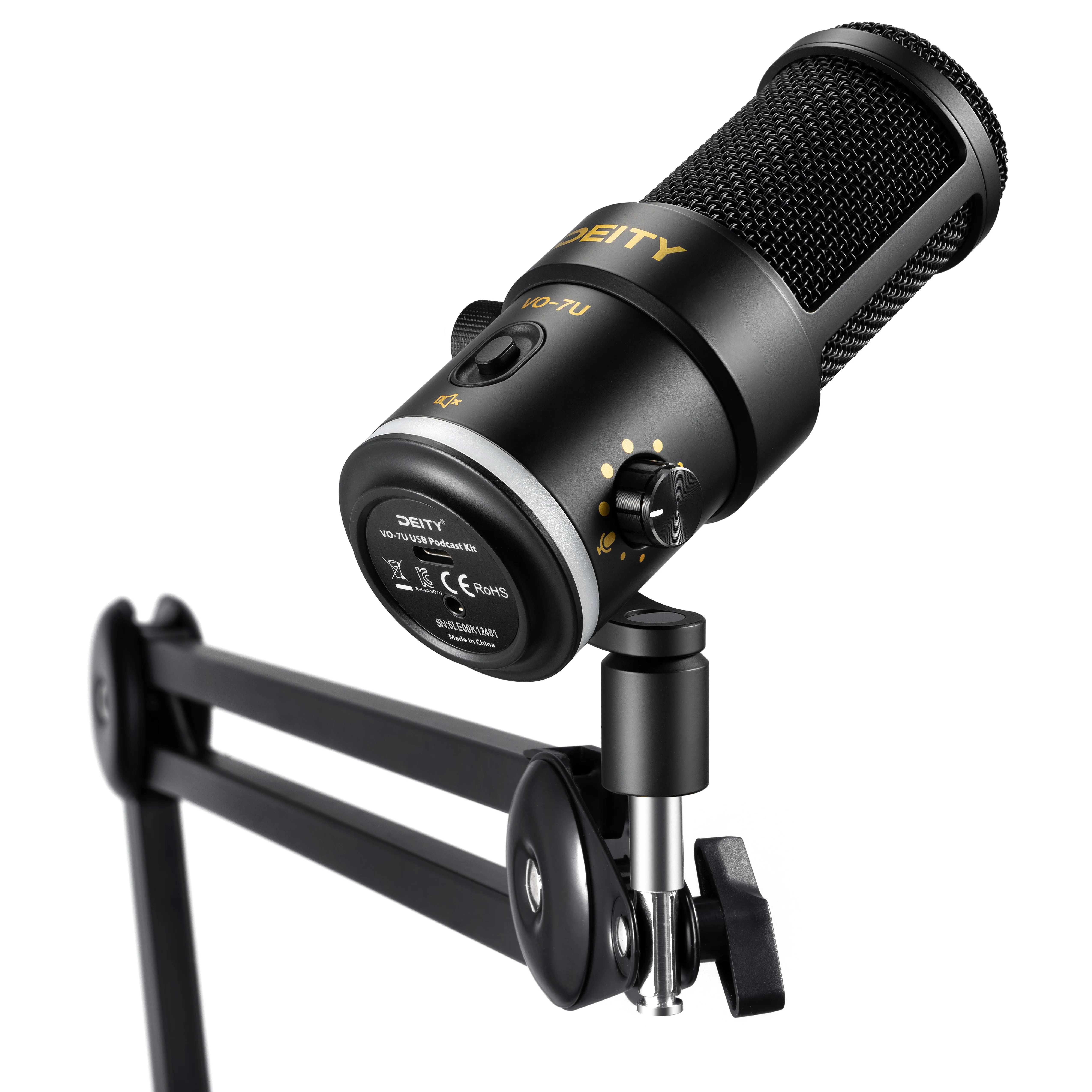 

Deity VO-7U Tripod Kit White/Black USB Streamer Microphone Supercardioid Dynamic Microphone With RGB Ring For Phones,iPads
