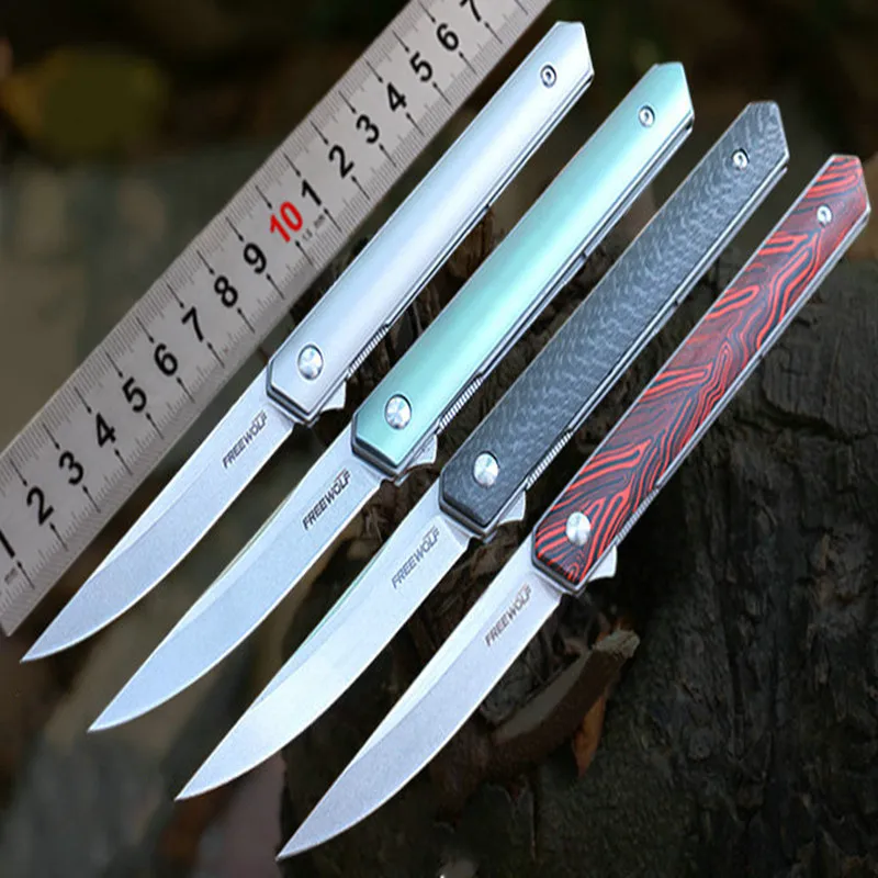 

KESIWO Four Color Folding Knife Pocket D2 Blade Titanium Carbon Fiber G10 Handle Tactical Flipper Outdoor Survival Pen EDC Knife