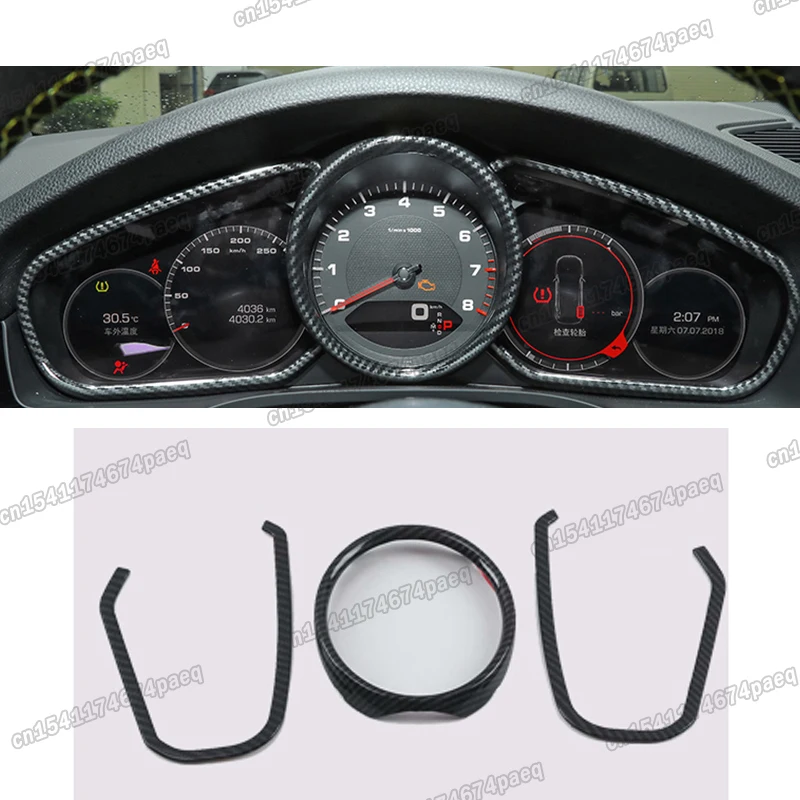 

carbon fiber car dashboard screen frame trims for porsche cayenne 2018 2019 2020 2021 2022 coupe accessories styling interior