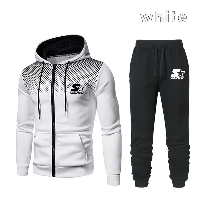 Men's Zipper Jacket Jogging Tracksuit Autumn Winter Sports Casual 2 Pieces Set Fitness Sweatshirts and Trousers Clothes for Men