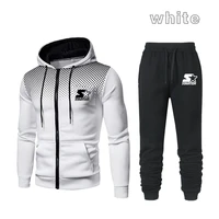 mens zipper jacket jogging tracksuit autumn winter sports casual 2 pieces set fitness sweatshirts and trousers clothes for men