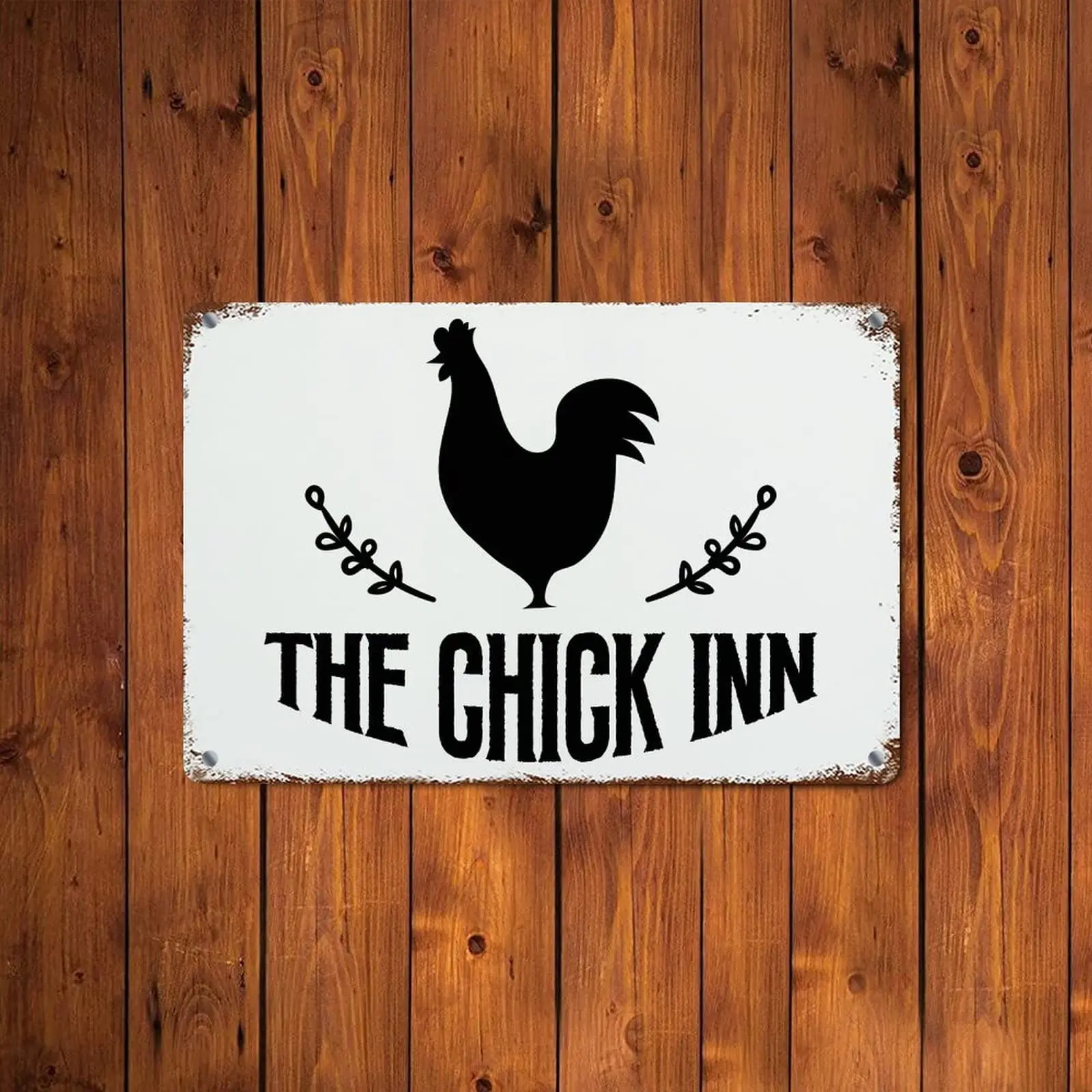 LUIJORGY любовь Цитата металлический знак с надписью цыпленок ИНН Дерево Зерно