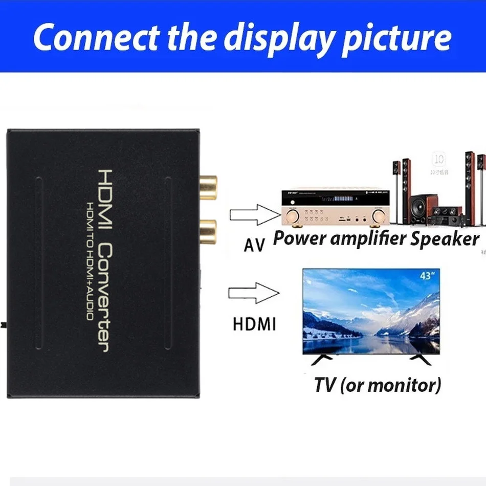 4k HDMI к аудио экстрактор стерео преобразователь SPDIF R/L сигнала источник питания