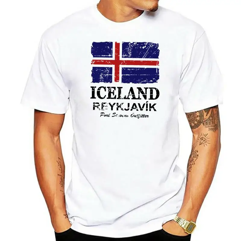Дизайнерские винтажные рубашки с изображением флага Исландии мужские из мягкого