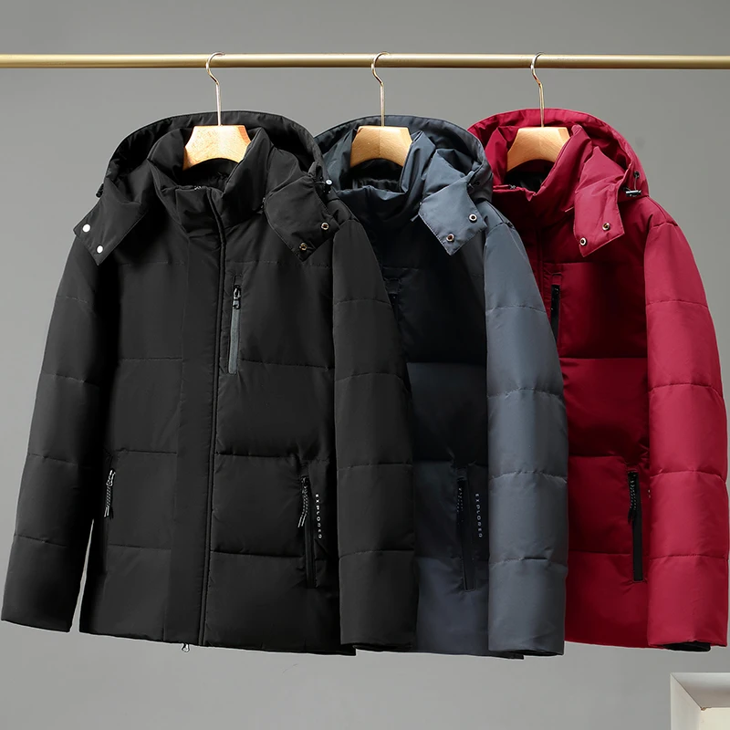 New Quality White Duck Thick Men's Down Jacket Snow Parkas Man Warm Hooded Windproof Winter Down Jacket Outerwear