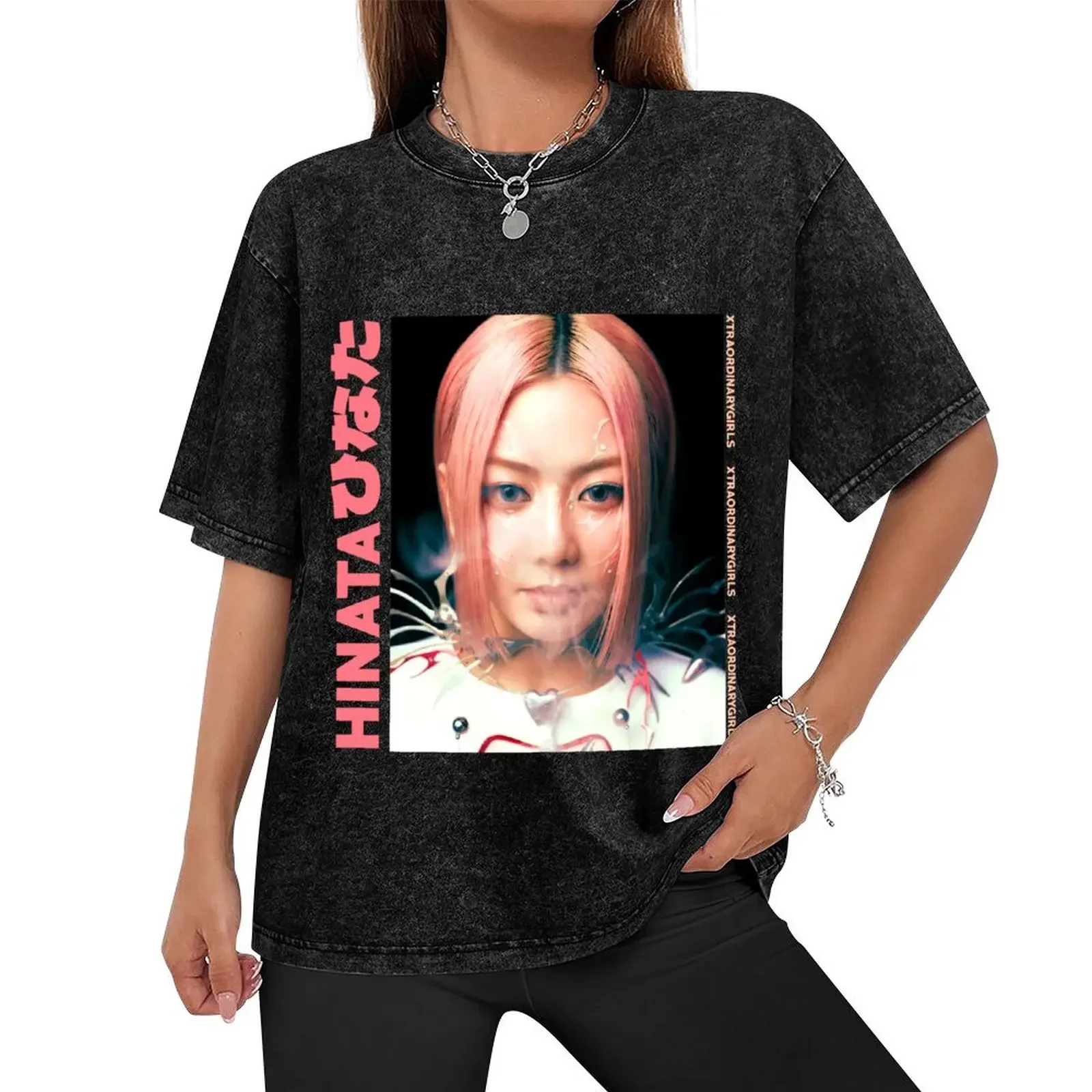 XG Kpop Hinata XGALX футболка с изображением аЛЬФАЗ для девочек черные милые топы