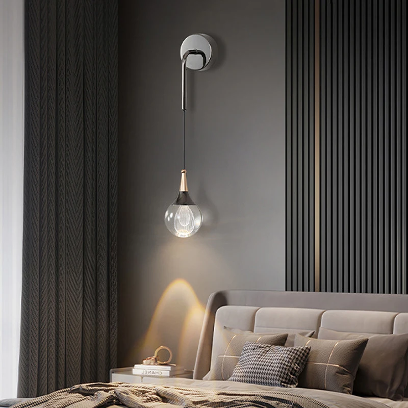 Современное искусственное настенное освещение прозрачный хрустальный шар с 3D