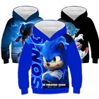 Детская толстовка с капюшоном Sonic, свитшот с длинным рукавом, детская одежда, спортивная одежда на весну и осень, пуловеры с капюшоном для мальчиков и девочек