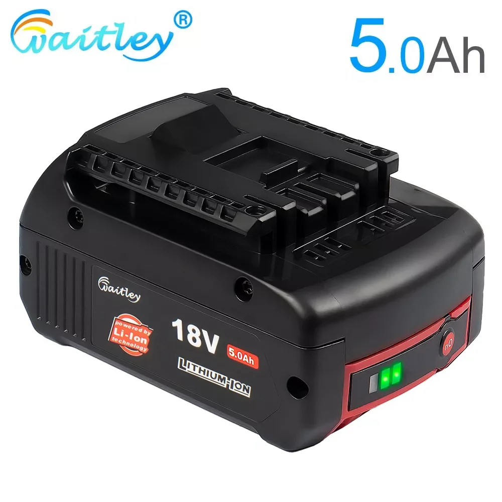 

NEW Waitley 18V 5000mah Rechargeable Li-ion Battery For Bosch 18V Power tool Backup 5.0A Portable Replacement BAT609 Indicator l