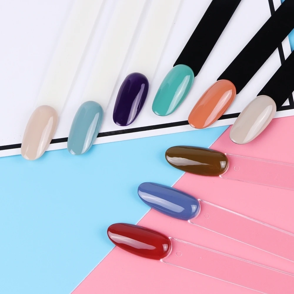 50Pcs Nail Swatches Oval Round Tips For Display Samples Gel Polish Palette Color Chart Manicure Practicing Tools NTA23-1 - купить по