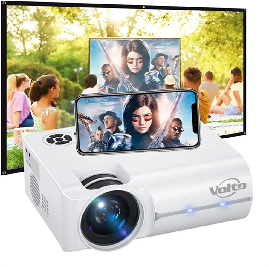 

1080P Lcd Home Theater Projector 200Ansi Lumens Wired And Wireless Connection Video Projector Mobile Phone