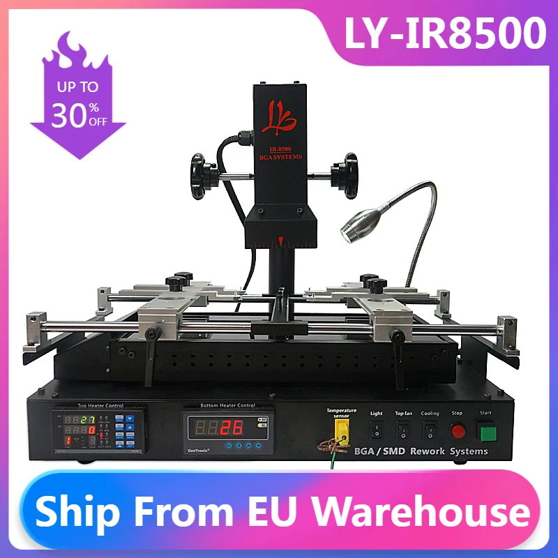 

Ship From EU IR8500 Infrared BGA Rework Solder Station For Laptop Motherboard Chip PCB Repair Soldering Machine With 4pcs jig
