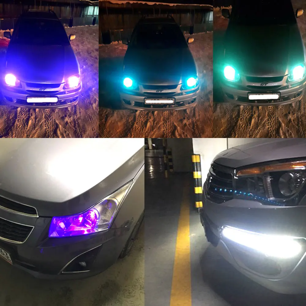 4pcs T10 W5W 168 194 501 Car Led Auto Lamp Wedge RGB Reverse License Plate Lights Trunk Bulb Width Light 12V Instrument Lighting images - 6