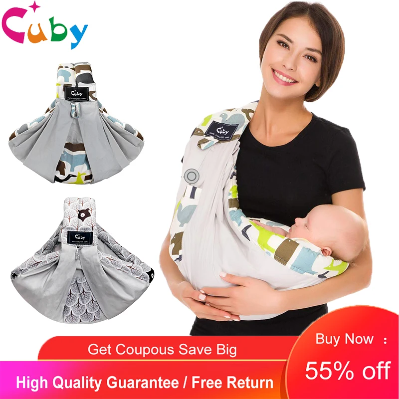 Front baby carrier CUBY Baby Sling Baby Wrap Cotton wrap baby Soft Breastfeeding Cartoon animal pattern Ergonomics