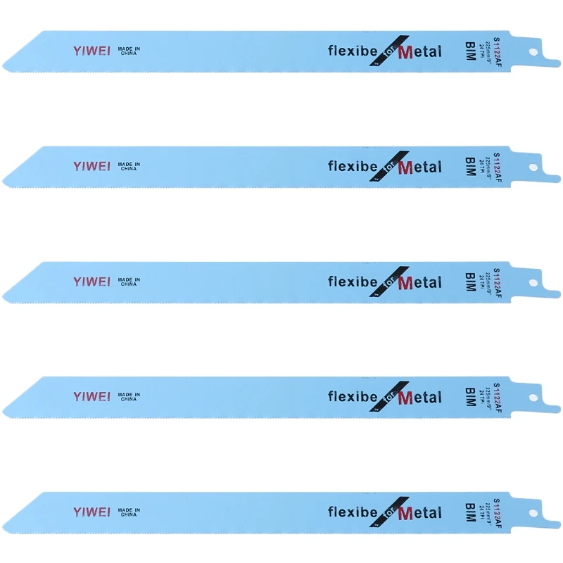 

5 Pcs 227mm 9" BIM S1122AF Reciprocating Blade For Cutting And Metal