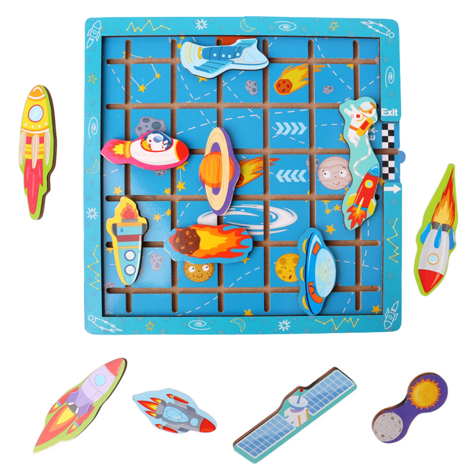 

New Personalized Space Moving Game Puzzle Customized Educational Wooden Puzzle Toys For Toddlers Creative Early Learning Gifts