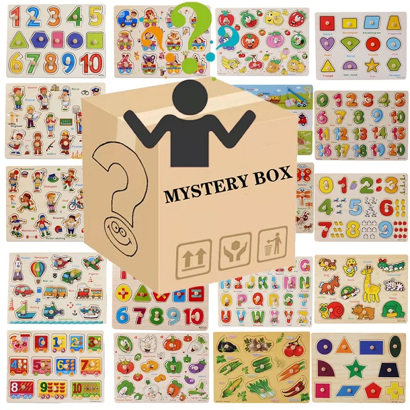 

Surprise Mystery Box Montessori Hand Grab Boards Baby Toys 3D Wooden Puzzle Hand Educational Learning Toys For Children C366F