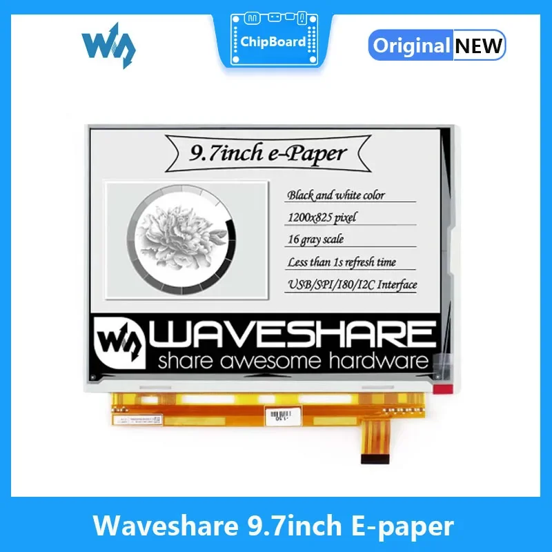 Waveshare 9 7-дюймовый дисплей E-Ink с параллельным портом для Raspberry Pi 2B/3B/3B+/Zero/Zero W