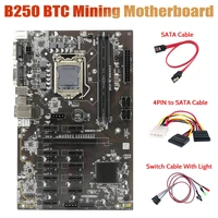 b250 btc mining motherboard with switch cable with light4pin to sata cablesata cable12xgraphics card slot lga 1151