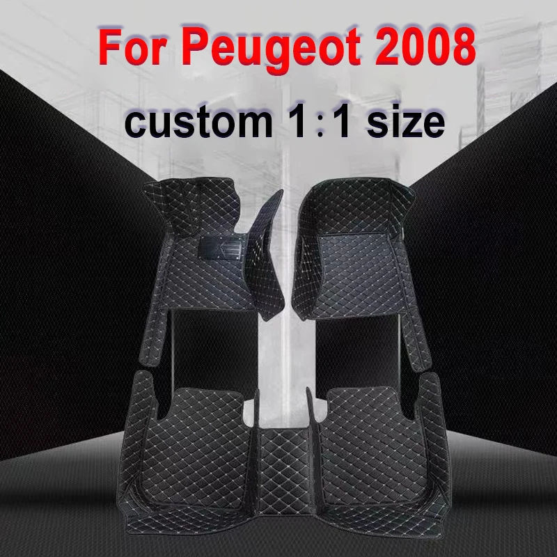 

100% подходит под заказ Кожаный Автомобильный напольный коврик для Peugeot 2008 2014 2015 2016 2017 2018 2019 2020 ковры коврики Аксессуары для ног