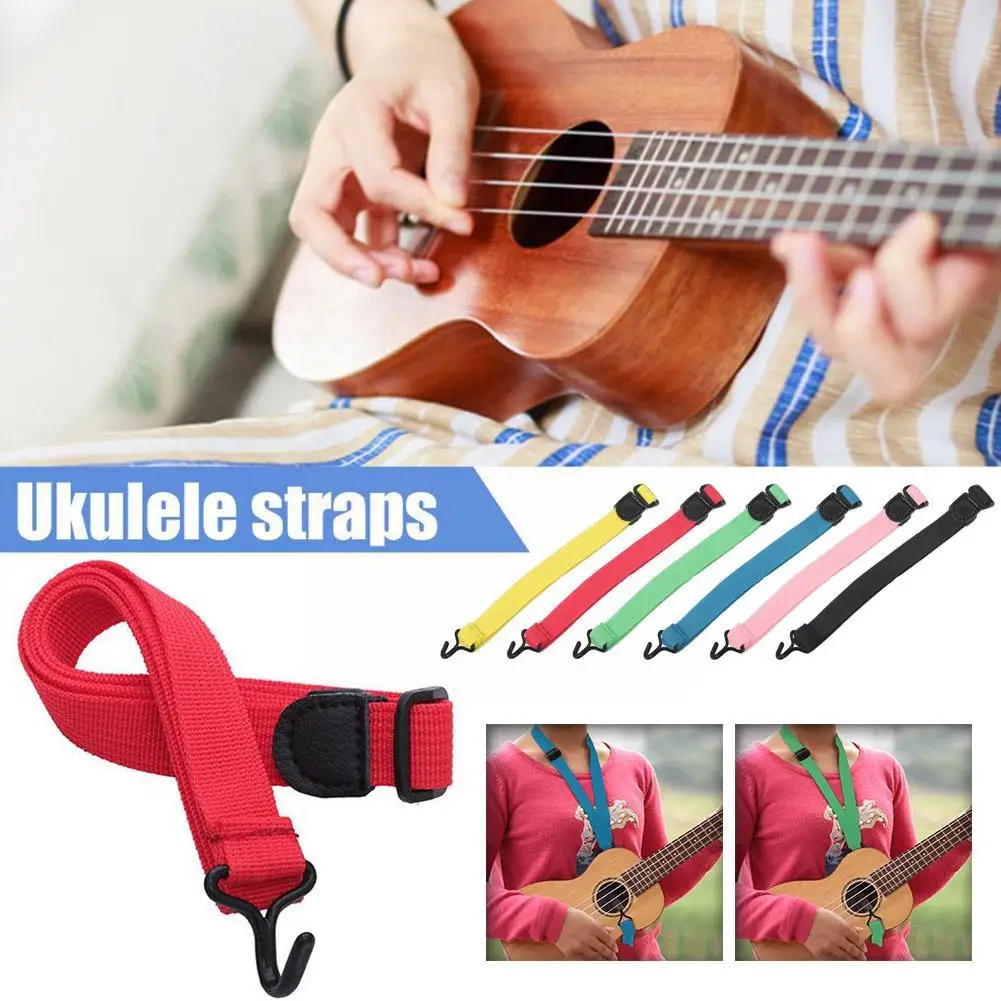 

Adjustable Sling Durable Weaving Nylon Cloth Ukulele Strap with Hook for All Size Ukelele B0H4