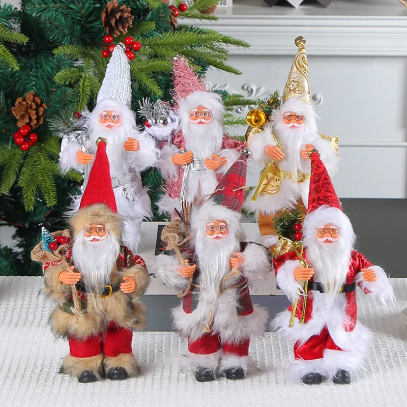 

9-inch standing Santa Claus decoration creative Christmas show window decoration props New Year send children's gift