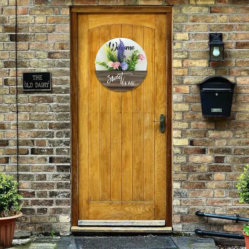 Цветочный знак приветствия для входной двери деревянный подвесная доска вход в