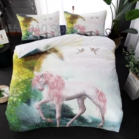 3d unicorn bedding set birds duvet cover with pillowcase twin queen king size bed set 3pcs bed dropshipping