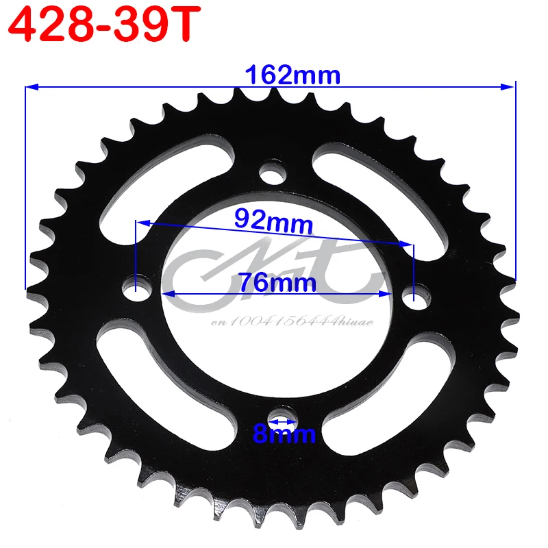 

The rear sprocket 428 39T teeth are used for refitting ATV accessories of the 76mm inner diameter sprocket motorcycle