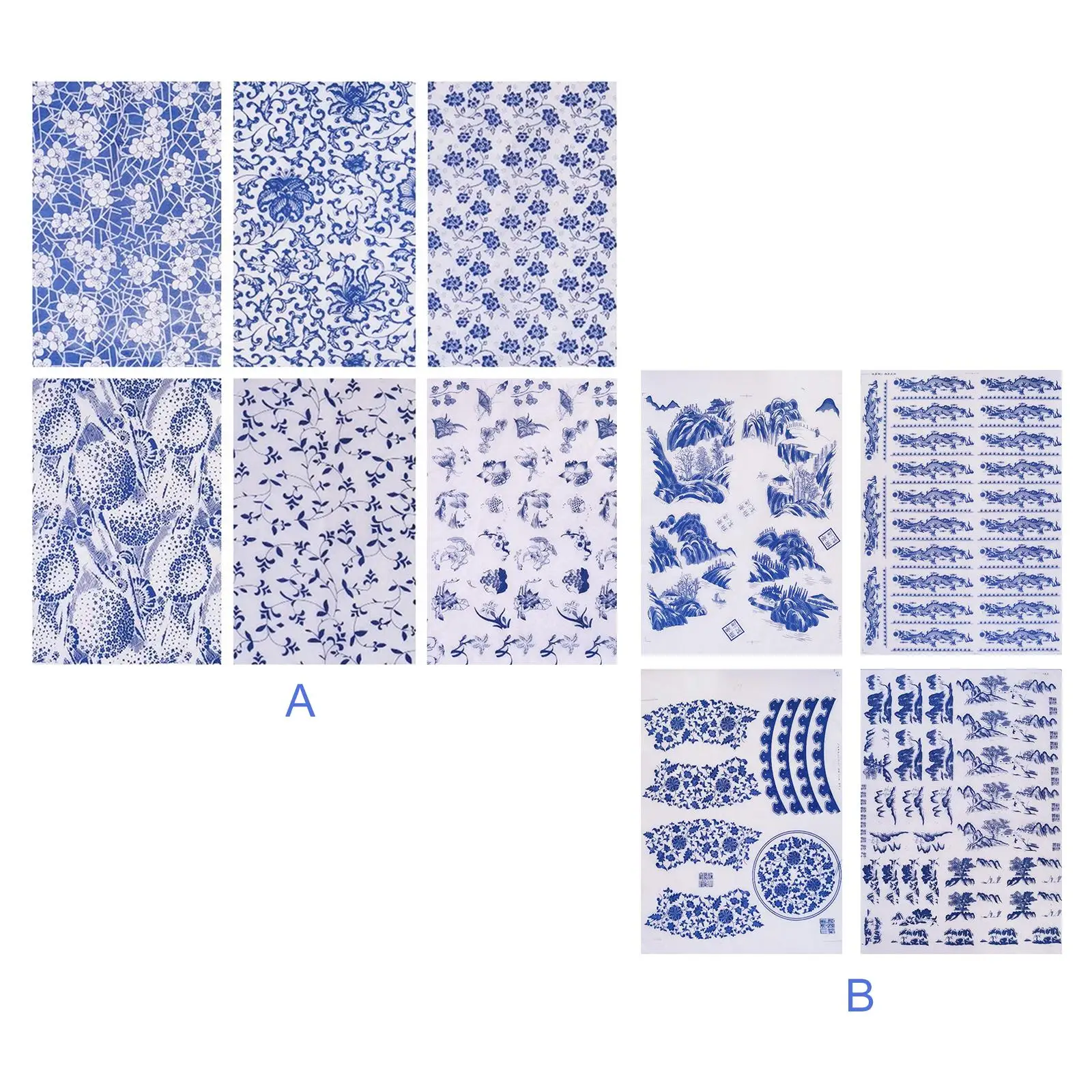 

Наклейка, фарфоровая переводная бумага Jingdezhen DIY, синяя наклейка