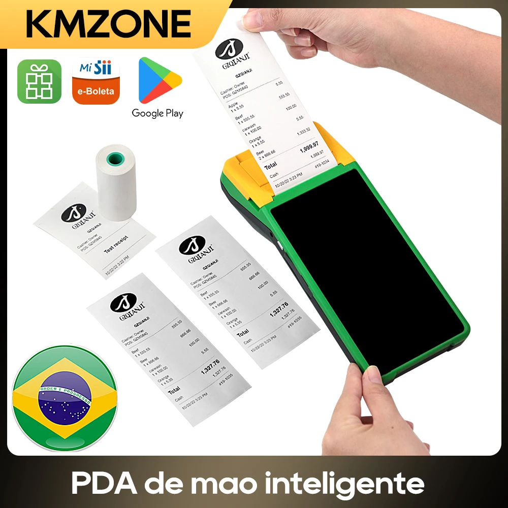 

Android 8.1 WiFi 3G Bluetooth Pos PDA Terminal 58mm Printer With Thermal Paper Wireless Handheld Mobile Devices 5.5 inch Display