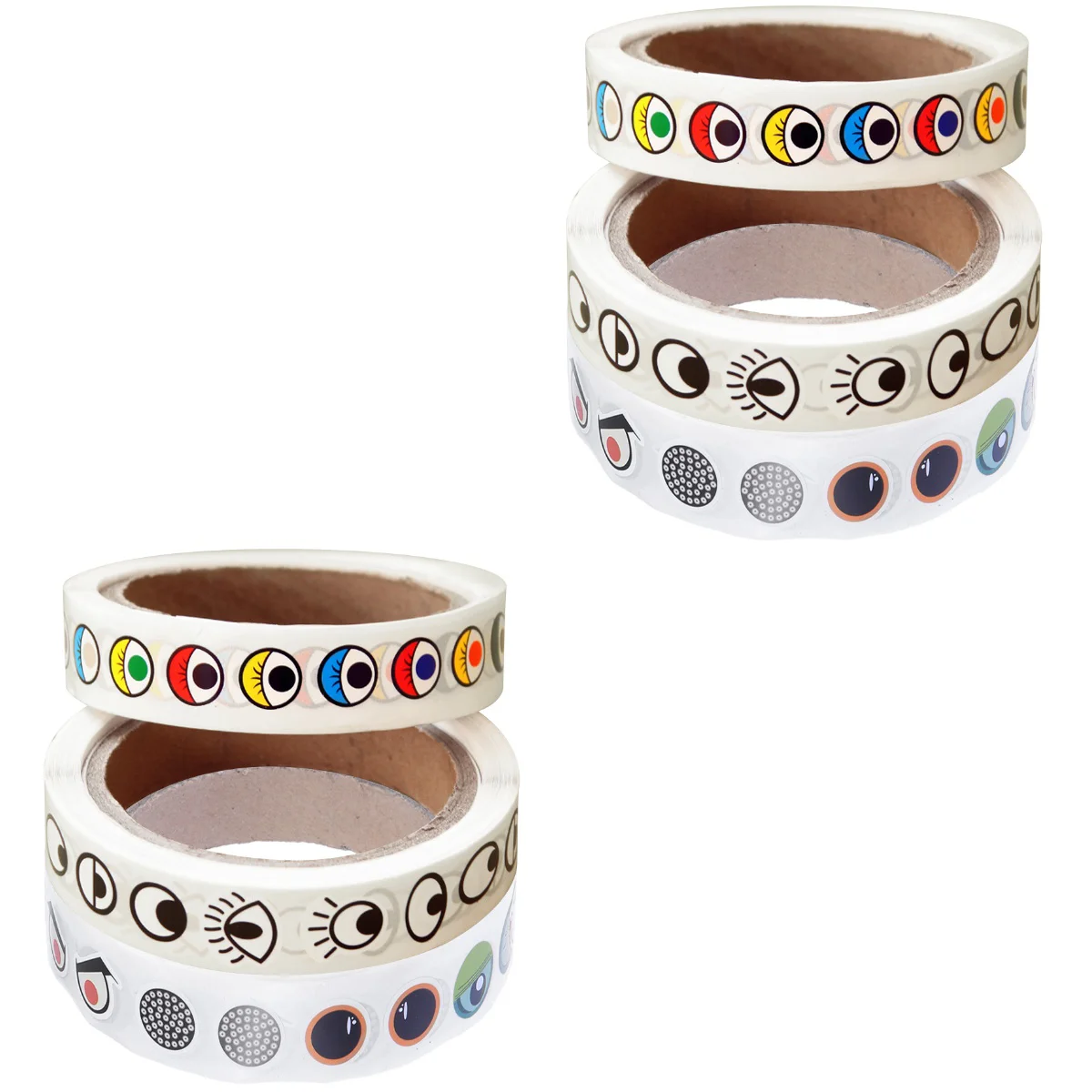 

6 pcs Colorful Eye Adhesive Roll Paper Sticker Diy Cartoon Lables Decals for Kids